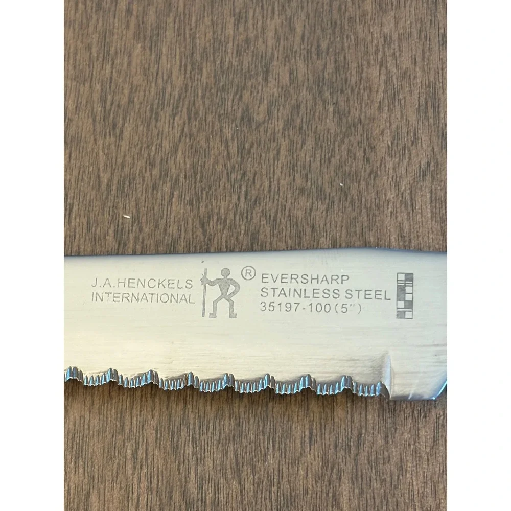 JA Henckels International Eversharp 5 Inch Serrated Steak Knife Set 3pc GUC